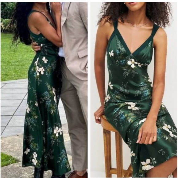 Reformation Dresses & Skirts - NEW Reformation Neola Silk Midi Dress - Portia Green Floral